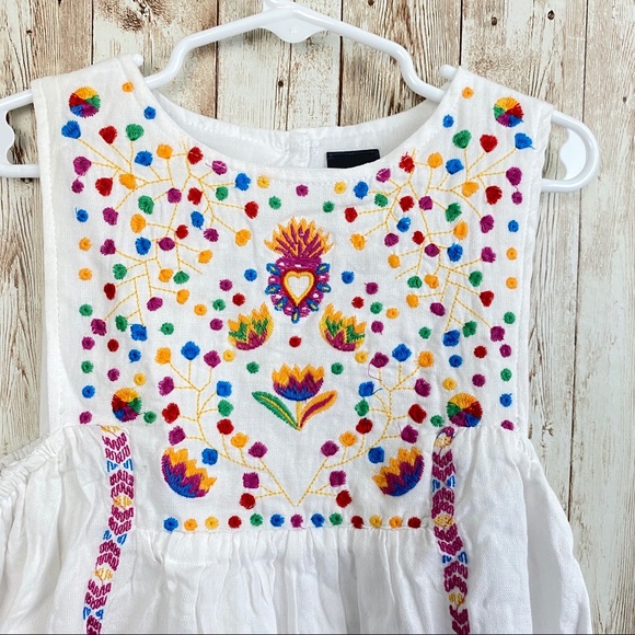 5/6 YEAR GIRLS summer dress in white cotton - Picture 2 of 4